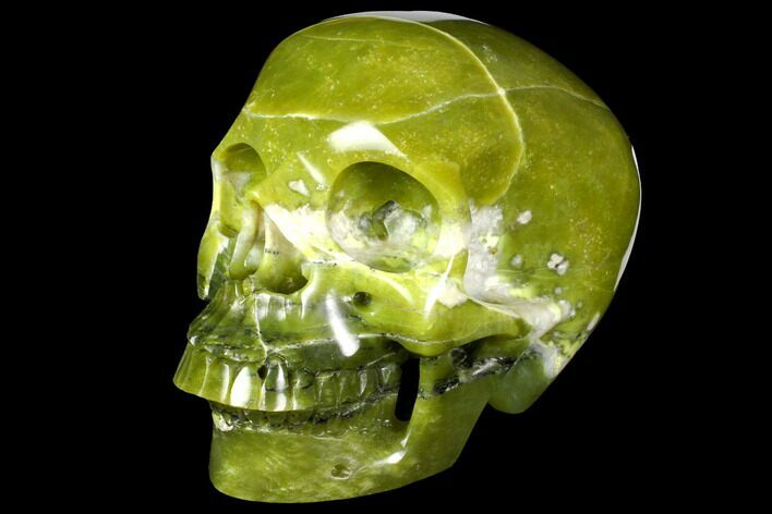 Realistic, Polished Jade (Nephrite) Skull #151220